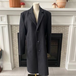 Wool Blend Men’s Overcoat Charcoal London Fog